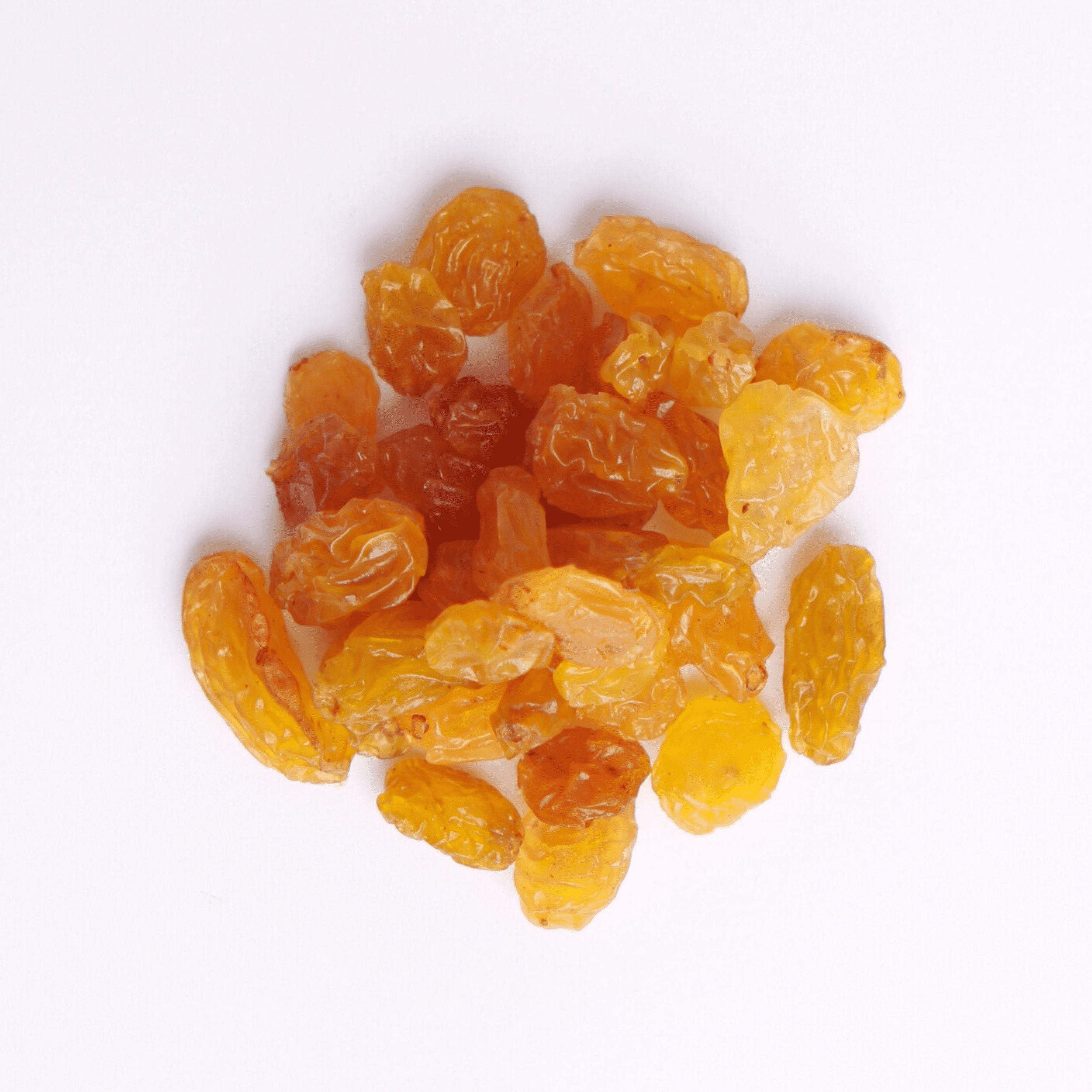 Traina® Dried Fruit California Golden Raisins whole - small pile of dried fruit on white background