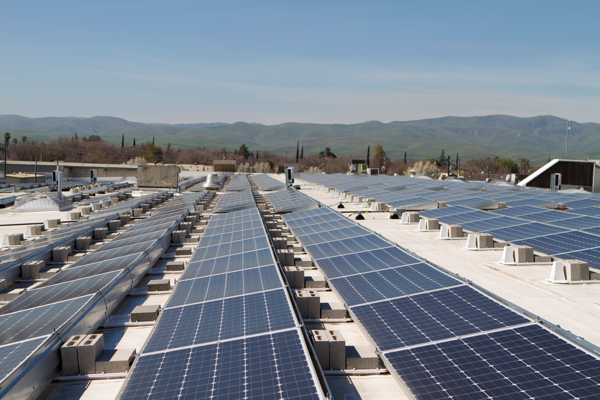 Solar panels on the Traina Dried Fruit facility