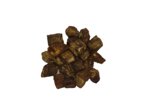 Traina® Natural Dried Banana slices, No Added Sugar, slices - small pile of dried fruit on white backgroud.